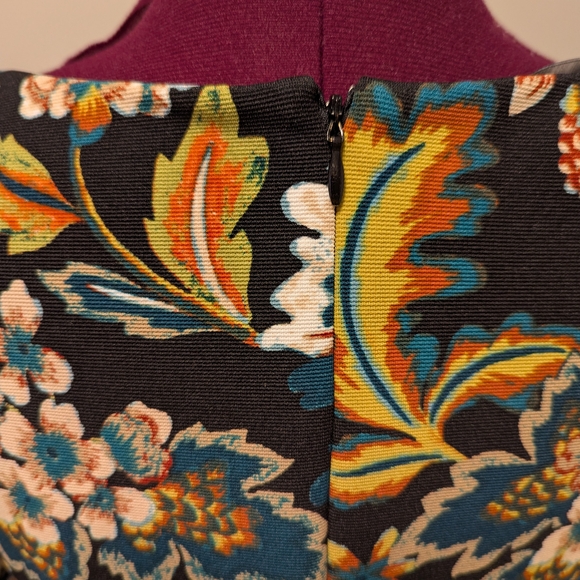 INC International Concepts Black Floral Long Sleeve Dress - Picture 3 of 5